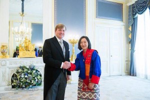 Ambassador Pema Choden during the Audience with His Majesty Willem-Alexander the King of the Netherlands
