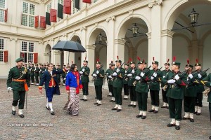 Ambassador Pema Choden inspecting the Guard of Honour prior to her presentation of credentials to His Majesty the King