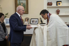 Ambassador Sonam Tobgay presents his Letter of Credence to His Excellency General the Honourable David Hurley AC DSC (Retd), the Governor-General of the Commonwealth of Australia, at Government House in Canberra on 29 November 2021.